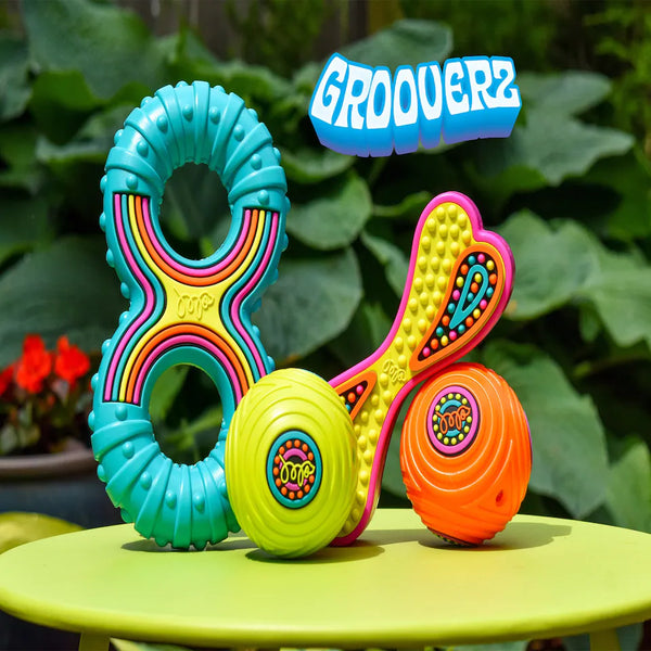 Happy Pet Groovers TPR Rubber Bone Dog Toy