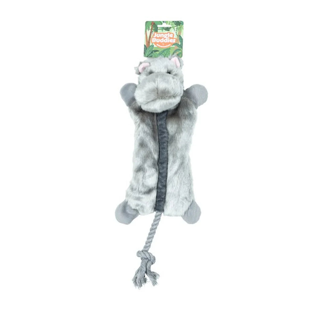 Animal Instincts Jungle Buddies Plush Hippo with Rope Toy