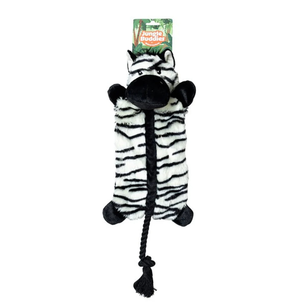 Animal Instincts Jungle Buddies Plush Zebra with Rope Toy