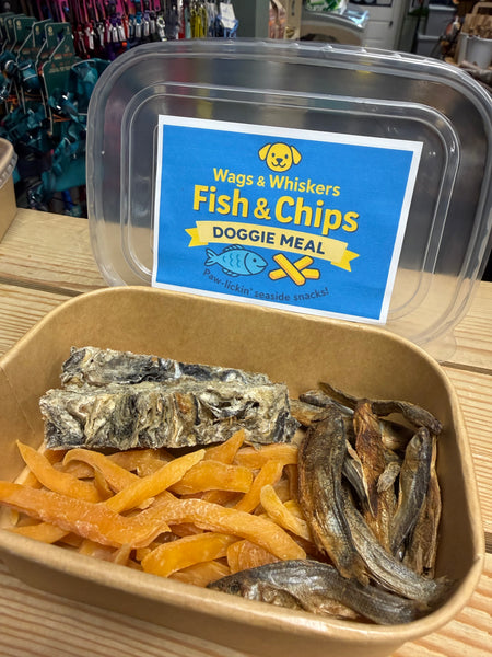 Wags & Whiskers Fish & Chips Takeaway Doggie Meal
