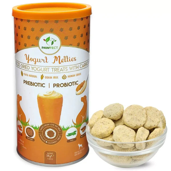 Pawfect Yoghurt Melties Prebiotic and Probiotic Treats - Carrot