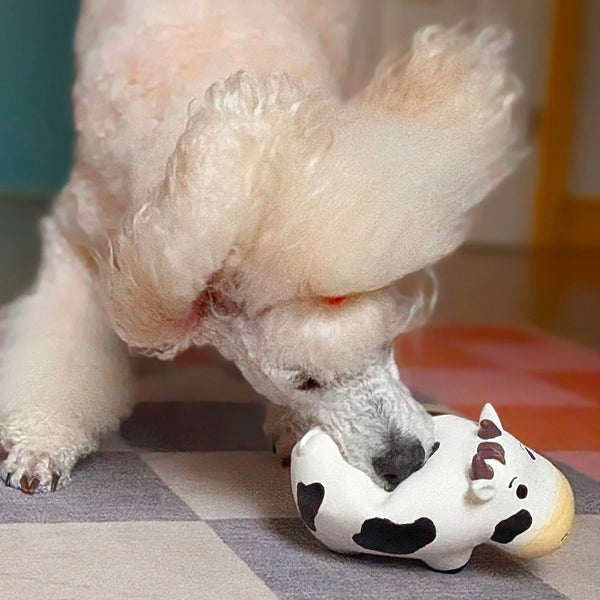 Great & Small Spring Farm Latex Cow Dog Toy